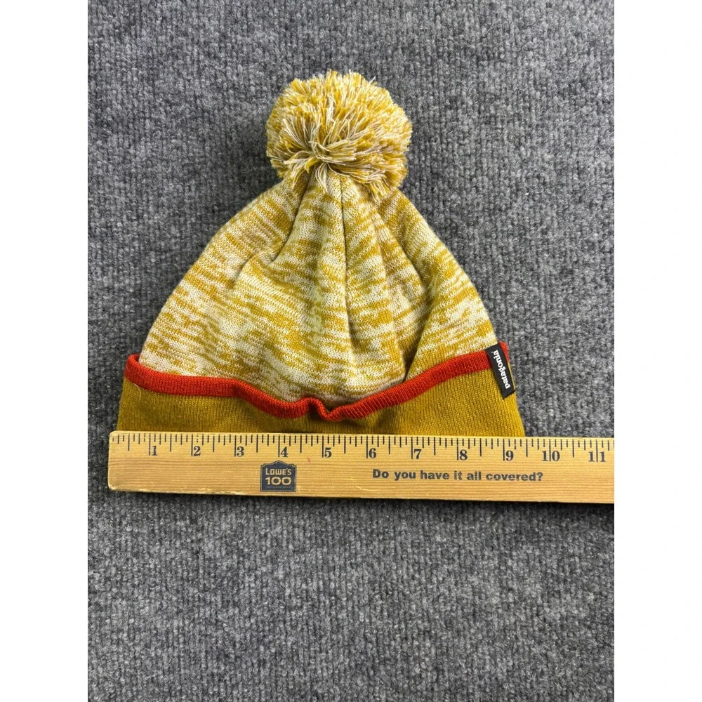 Patagonia‎ Knit Beanie Unisex One Size Yellow Pom Pom Logo Winter Hat 62230